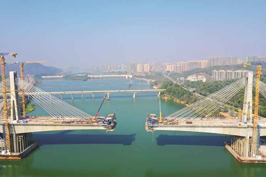 河源hdpe电力管 位于惠州的世界最宽四线无砟轨道矮塔斜拉桥挂索