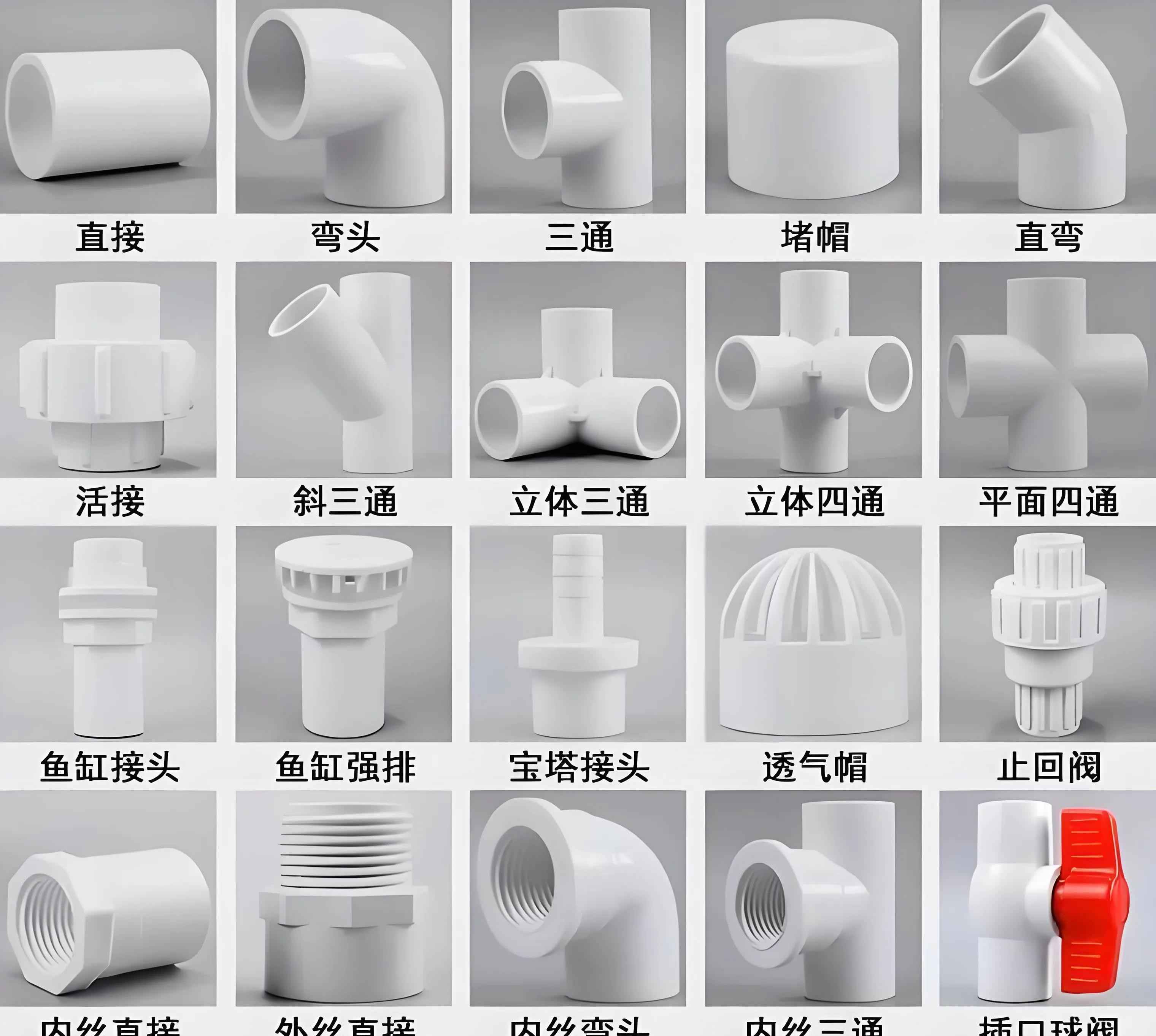 广东cpvc电力管件 PVC管件及其不常用管件大全图解